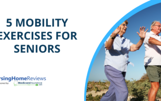 "5 Mobility Exercises for Seniors" text over image of senior citizens doing tai chi